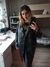 Jacket Coat Oversized Nerazzurri Long-Sleeve Drop-Shoulder Black Plus-Size Womens Zipper