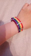 Ins-Pulseras tejidas con arcoíris para hombres y mujeres, pulseras LGBT para homosexuales, bisexuales, tejidas, trenzadas, orgullo, joyería de amistad