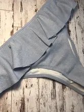 Female Swimsuit Bikini-Set Two-Pieces Ruffled Women V2764 Mid-Waist-Bather Lady New