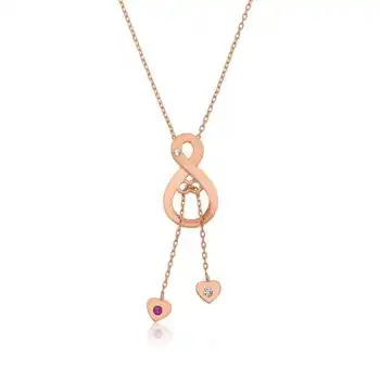 

KUTAYDAN 925 Sterling Silver Infinity Two Heart Woman Necklace