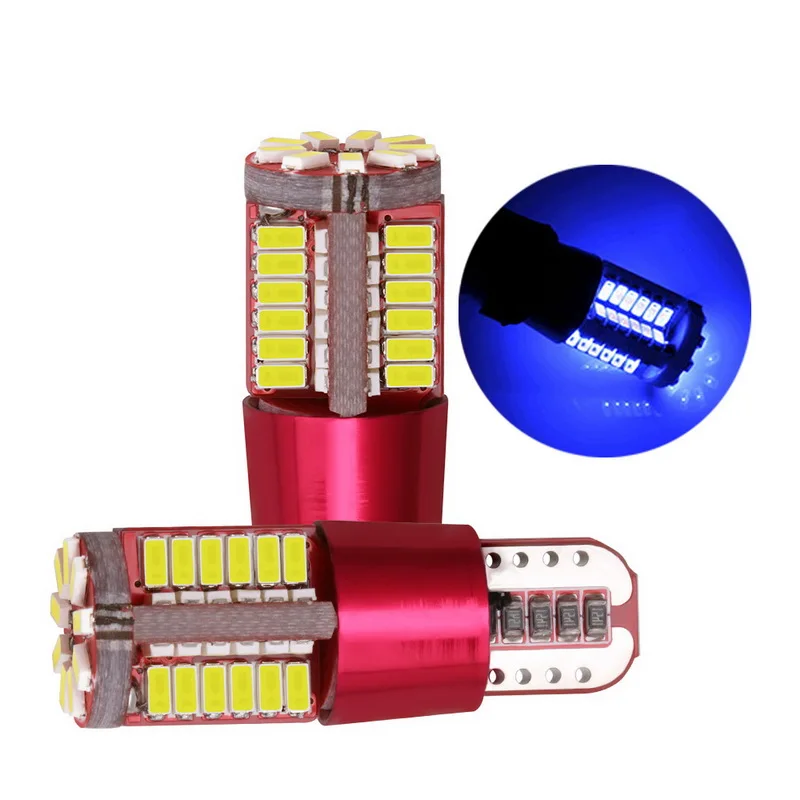 T10 3014 автомобильный декодирующий свет 57SMD бесступенчатое светодиодное дверное освещение широкая лампа декодирование света-2 - Цвет: blue