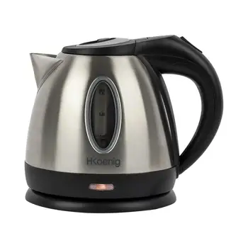 

H.Koenig BO12 small electric water kettle, 1630 W, Black/stainless steel
