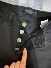 Pencil Jeans Pants Tight-Trousers Slim-Fit Four-Buttons Skinny Stretch Denim Vintage