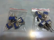 Interruptor de palanca en miniatura de un solo polo, doble tiro, ON-ON, 120VAC, 6A, 1/4 pulgadas, MTS-102 de montaje, 103, 202, 203, 5 uds.