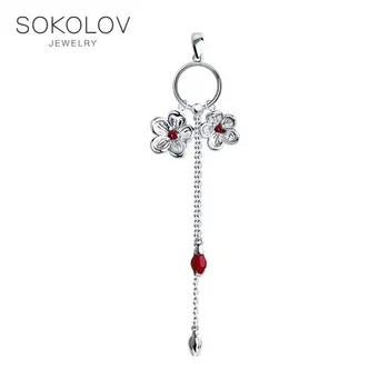 

SOKOLOV suspension of silver and enamel fianitami, fashion jewelry, 925, women's/men's, male/female, women's male, pendants for neck women