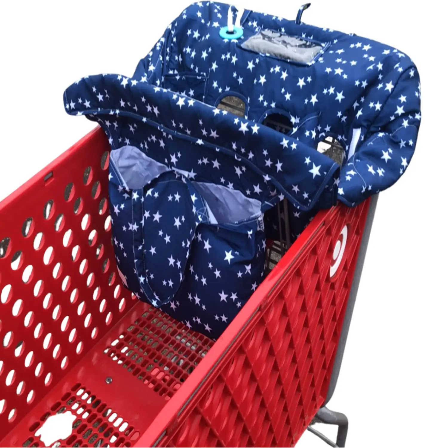 Blue Stars Shopping Cart Cover for Twin Baby or one | Fit Most Wholesale and Warehouse Grocery Trolley | Machine Washable eco friendly reusable cart cover shopping cart handle cover cart cover for grocery cart buggy handles safe for adults babies