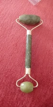 Gua Sha-Rodillo de piedra de jade para masaje facial, rodillo estiramiento piel cuello, doble cabezal, relajación de la piel, piedra de jade natural