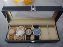 Caja de almacenamiento de reloj de cuero PU para hombre, organizador mecánico con 2/6/10/12 ranuras, expositor de relojes, Cajas de Regalo de joyería