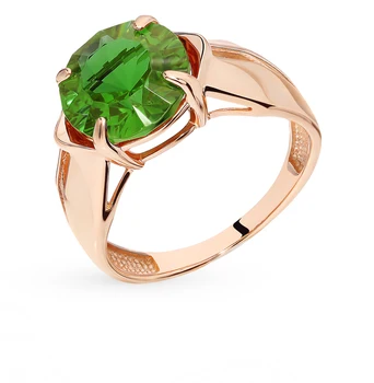 

Gold ring with sultanite sunlight sample 585