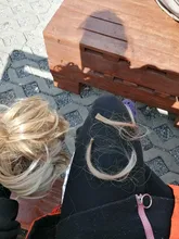 S-noilite-Peluca de cabello sintético para mujer, postizo de encaje suave, moño desordenado, banda elástica para el pelo, 85g