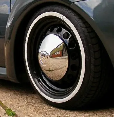 USA CLASSIC STYLE 14'' BLACK&WHITE WALL RUBBER RING SIDEWALL PORT WALL TIRE INSERT TRIM SET