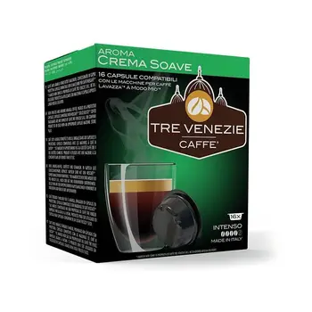 

CREAM SOAVE, 16 capsules Tre Venezie compatibes Lavazza to mode mio