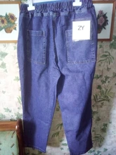 DIMANAF-pantalones vaqueros de talla grande para mujer, holgados de Vaqueros cintura alta, cintura elástica, básico de primavera, con bolsillos, color azul, S-5XL, 2021
