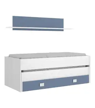 

Compact bed Ocean 2 drawers and shelf various colors.