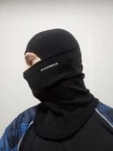 ROCKBROS-Mascarilla de esquí térmica, forro polar con protector para la cara, capucha de snowboard, bufandas de deporte al aire libre, a prueba de viento, casco para bici, pasamontañas