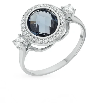 

Silver ring with Topaz and cubic zirconia sunlight sample 925
