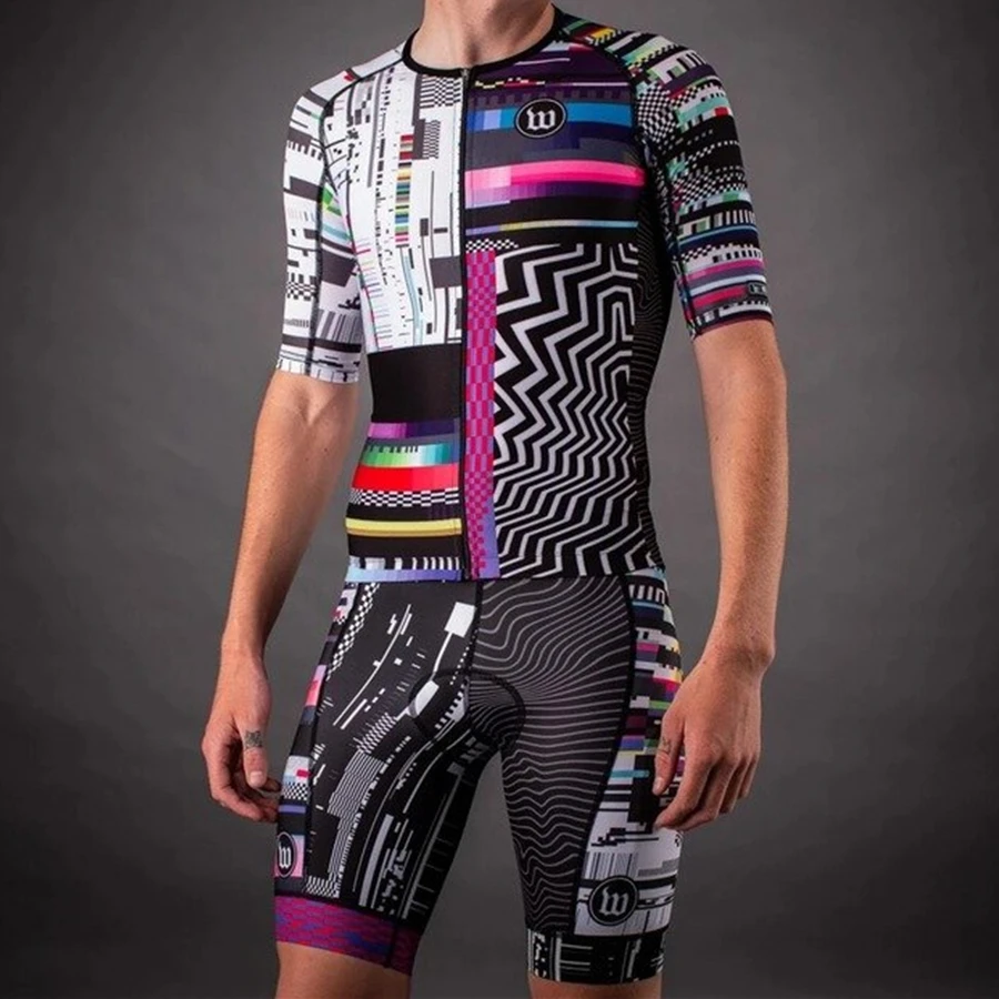 Wattie ink, летний костюм для триатлона, для мужчин, для велоспорта, Джерси, для велоспорта, облегающий спортивный костюм, ciclismo, одежда для велоспорта, комбинезон - Цвет: Зеленый