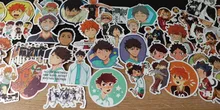 ¡50 Uds Anime tee! Haikyuu-Paquete de pegatinas para ordenador portátil, maleta para guitarra, monopatín, PS4, juguete de voleibol, pegatina para adolescentes