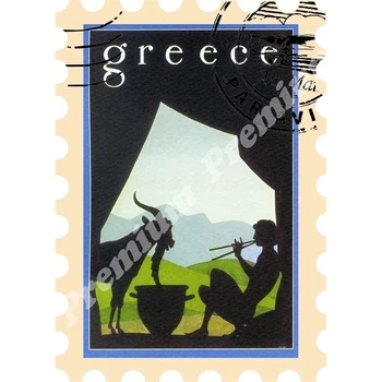 

Greece vinyl souvenir magnet vintage travel poster