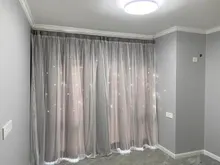 Princess Curtains Cloth Tulle Bedroom Stars Living-Room Korean Double-Pink for Hollow