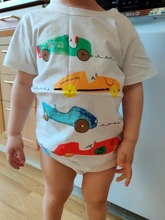 Camiseta de manga corta de algodón con dibujos de animales para niños y niñas, ropa de verano, dibujo de mono de León, coche rojo