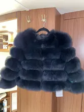 De invierno de la moda de cuero cálida capa natural abrigo de piel de zorro chaqueta de piel auténtica de zorro de invierno grueso abrigo cálido