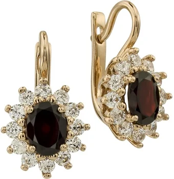 

Aloris earrings with garnet and cubic zirconia in red gold