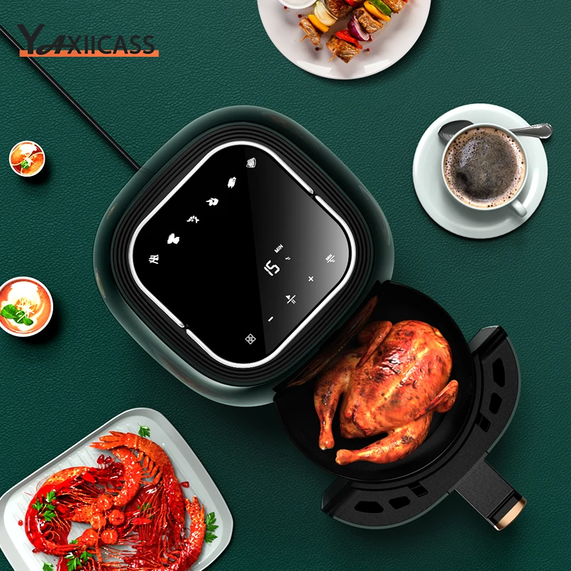 YAXIICASS 6L Electric Air Fryer 1400W Digital Air Frier LED Touchscreen Deep Fryer Without Oil 360° Baking Oven For Home Cooking