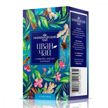 

Imperial Tea "Ivan-tea with ginger, anise and cinnamon", herbal, 20 sachets