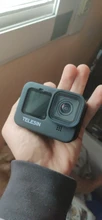 TELESIN Soft Silicone Case For GoPro 9 Lens Cap Blue Black Adjustable Handle Wrist Strap