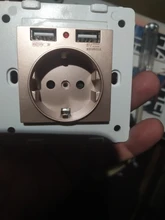 Eu-Power-Socket-Socket Pc-Panel Wall SRAN 250V Smart Dual Home-16a with USB for 5V 2A