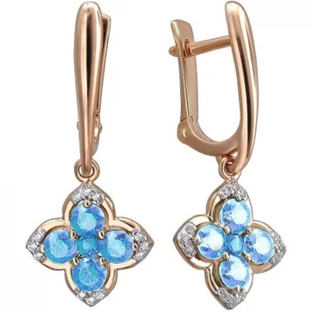

Esthete earrings with spinel and cubic zirconia in red gold