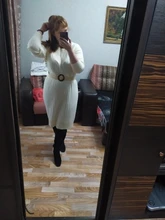 Knitted Dresses Robe Sweater Loose Maxi Oversize Long-Sleeve Winter Womens Vestido Autumn