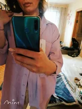 KPYTOMOA-blusas holgadas asimétricas de manga larga para mujer, camisas de pana con bolsillos de gran tamaño a la moda, Tops Chic para mujer 2020