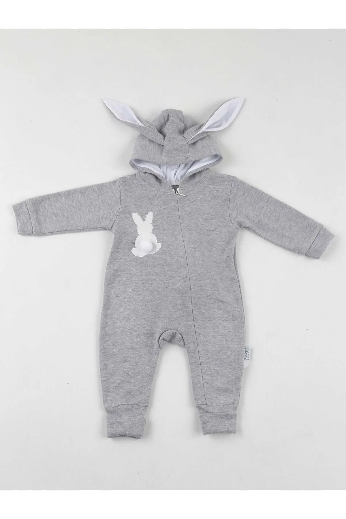 

Gray Eared Rabbit Pompom Baby Jumpsuit