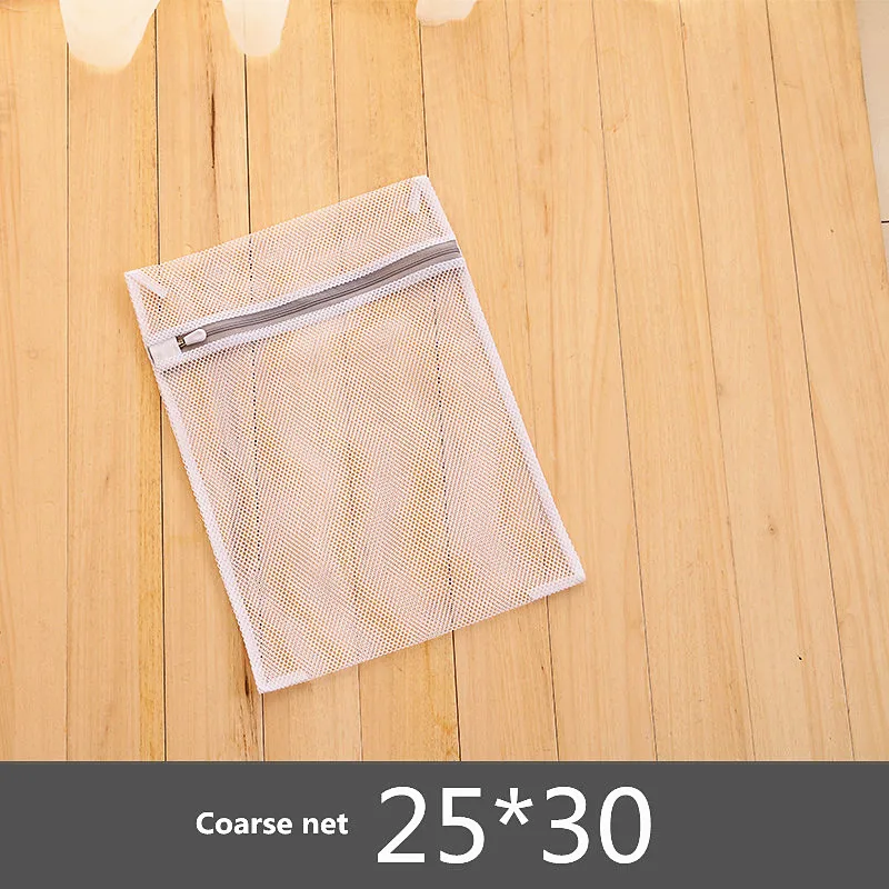 Coarse 25-30cm Серые сетчатые мешки для стирки на молнии, хозяйственная сумка для стиральной машины, для белья, нижнего белья, бюстгальтера, носков, грязной одежды, органайзер, корзина для белья - Цвет: Coarse 25-30cm