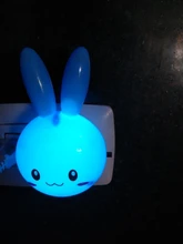 Led-Night-Light Bedside-Lamp Gifts Us-Plug Wall Bedroom Rabbit Cartoon Baby/children