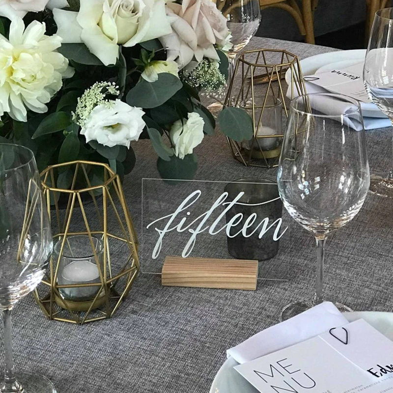

Acrylic Table Numbers with Wood Stand Personalized Wedding Table Numbers Clear Table Numbers Modern 2020 Wedding Table Decor