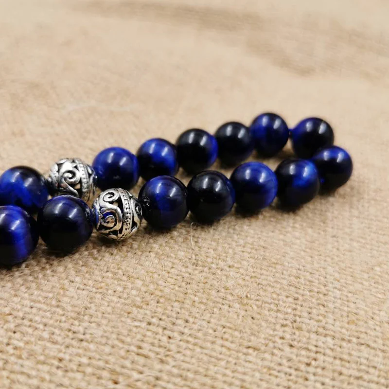 Tasbih Muslim Man Bracelets Natural Blue Tiger Eye 33 66 99 Prayer Beads Gemstone Islamic Rosary beaded bracelet,stone bead bracelet,natural stone bracelet,prayer beads