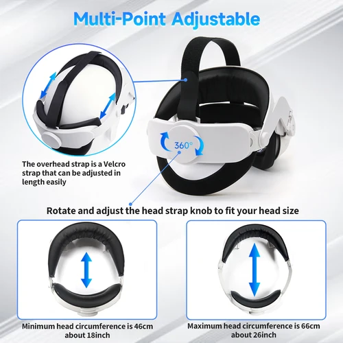 Oculus Quest 2 용 Ficep 헤드 스트랩, 조절식 편안한 헤일로 스트랩, Oculus Quest 2 용 액세서리 5