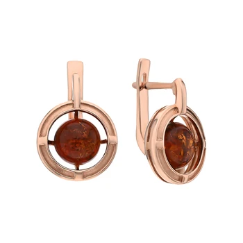 

Silver earrings with amber sunlight