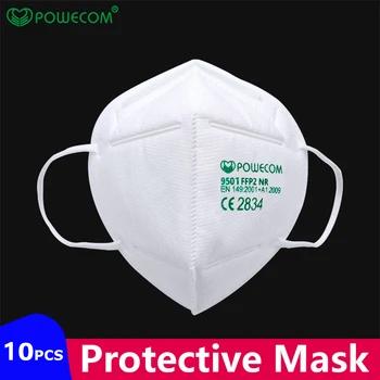 

POWECOM CE FFP2 Face Masks Reusable Filter Mask PM2.5 Hygienic Mask Cover FFP2 Protective Anti-Dust-proof Mouth Masks For Adult