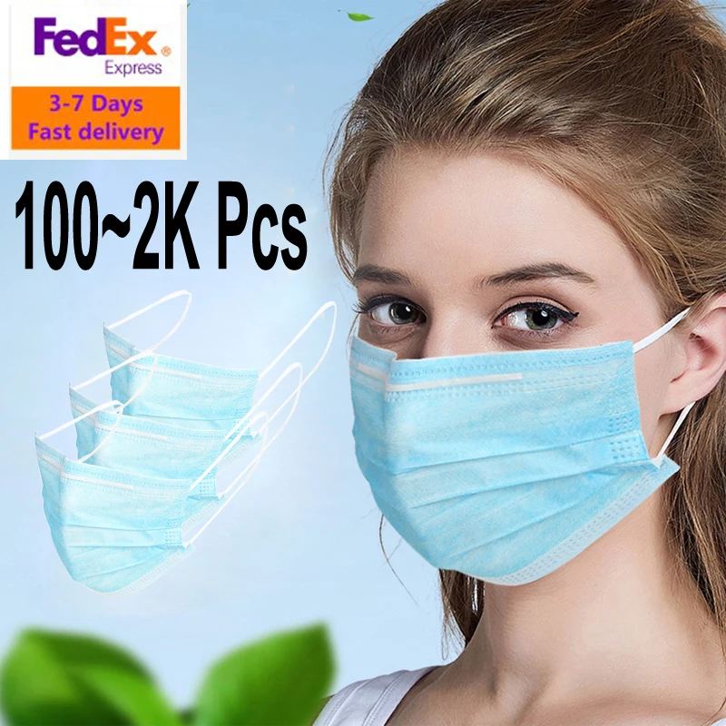 

100/200/500/1000/2000Pcs/Lot Disposable Mask Anti Pollution Masks Fabric Non Woven Dust proof Health Care Mouth Mask Adult