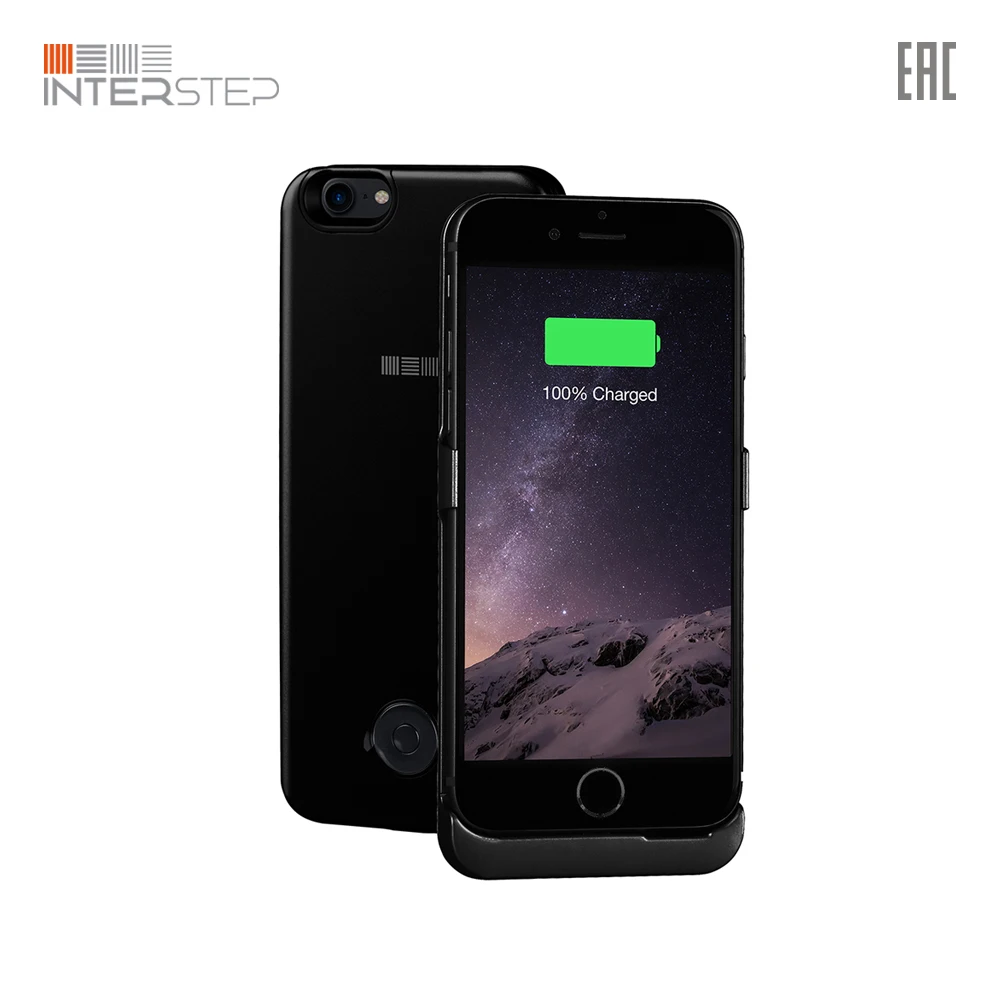 Чехол-аккумулятор INTERSTEP 3000мАч Li-Pol для iPhone7/8 JET черный