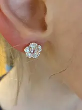 Todorova-pendientes de flores de cerezo de cristal, sin Piercing, para niñas, fiesta, sin agujero