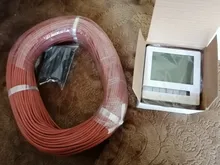 Cable de calefacción de fibra de carbono termostato de pared de suelo cálido infrarrojo lejano de goma de silicona roja