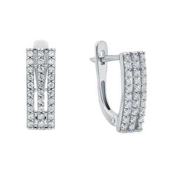 

Silver earrings with cubic zirconia sunlight sample 925 test