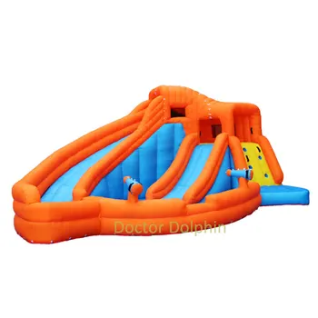 Cheap Bounce House Double Big Water Slide Inflatable Bouncy Castle With Pool For Kids Climbing Design Indoor Backyard With Air Blower