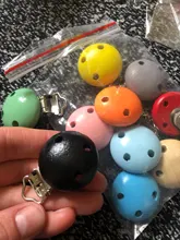 10 unids/lote 3 colores de madera chupete Clip bebé dentición cuentas Clip accesorios para DIY Cadena de chupete herramienta venta al por mayor