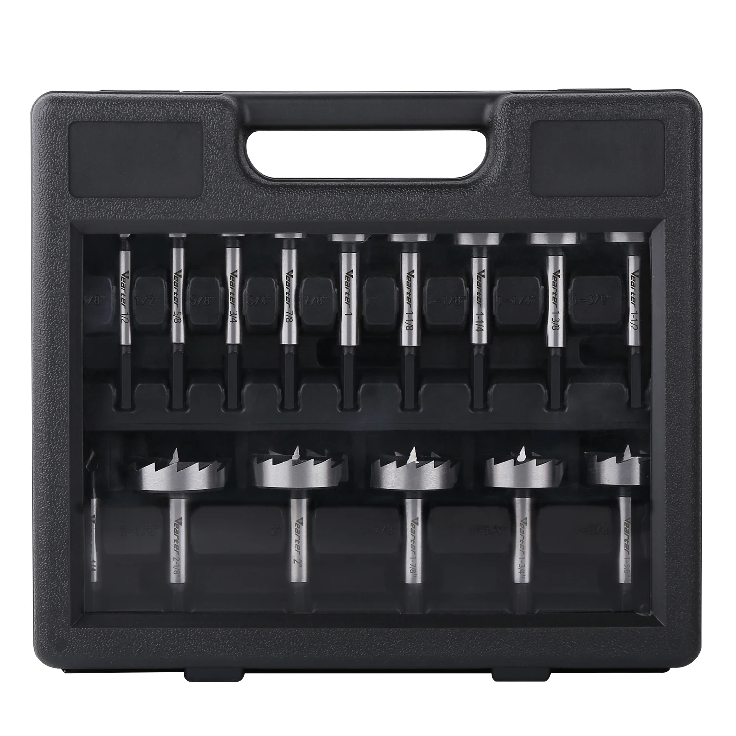 Vearter 16PCS 1/4''-2-1/8'' HCS Forstner Wood Drill Bit Kit With 3/8'' Hex Shank Hinge Boring Hole Saw For Wood Plastics Plywood forstner drill bit adjustable carbide drilling with adjustment plate 15 30mm for power tools woodworking hole saw wood drill bit